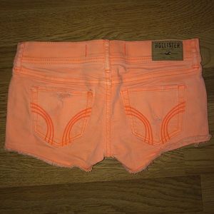 Hollister Low-Rise Orange Denim Shorts